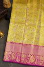Kancheepuram Tissue Lemon Yellow And Green Saree