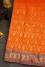 Kancheepuram Silk Orange Saree