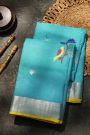 Zari Kota Cotton Sky Blue Saree