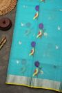 Zari Kota Cotton Sky Blue Saree