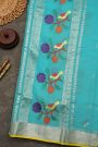 Zari Kota Cotton Sky Blue Saree