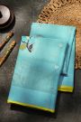 Zari Kota Cotton Sky Blue Saree