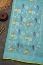 Zari Kota Cotton Sky Blue Saree