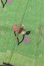 Zari Kota Cotton Pista Green Saree