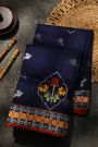 Zari Kota Cotton Navy Blue Saree