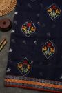 Zari Kota Cotton Navy Blue Saree