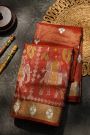Zari Kota Cotton Rust Saree