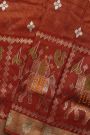 Zari Kota Cotton Rust Saree