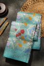 Zari Kota Cotton Sky Blue Tissue Saree