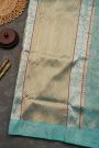 Zari Kota Cotton Sky Blue Tissue Saree