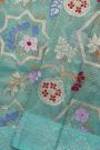 Zari Kota Cotton Sky Blue Tissue Saree