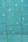 Zari Kota Cotton Sky Blue Tissue Saree