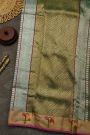 Zari Kota Cotton Bottle Green Tissue Saree