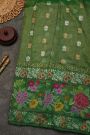 Zari Kota Cotton Bottle Green Tissue Saree