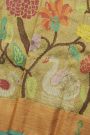 Zari Kota Cotton Gold Tissue Saree With Kaddi Florals