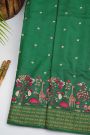 Designer Tussar Bottle Green Saree