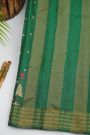 Designer Tussar Bottle Green Saree