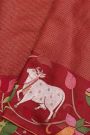 Designer Tussar Red Saree