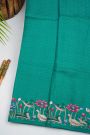 Designer Tussar Peacock Green Saree