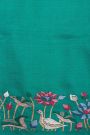 Designer Tussar Peacock Green Saree