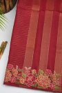Designer Tussar Maroon Saree
