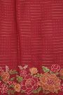 Designer Tussar Maroon Saree