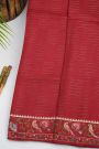 Designer Tussar Red Saree