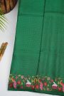 Designer Tussar Bottle Green Saree