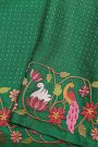 Designer Tussar Bottle Green Saree
