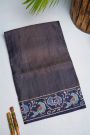 Designer Tussar Navy Blue Saree