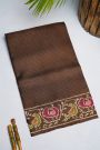 Designer Tussar Brown Saree