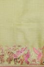Designer Tussar Light Yellow Saree