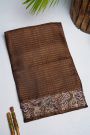 Designer Tussar Brown Saree