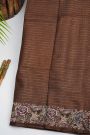 Designer Tussar Brown Saree