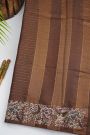 Designer Tussar Brown Saree