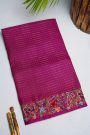 Designer Tussar Rani Pink Saree