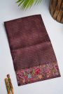 Designer Tussar Brown Saree