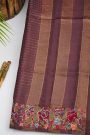 Designer Tussar Brown Saree