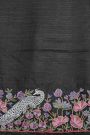 Designer Tussar Black Saree