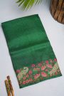 Designer Tussar Green Saree