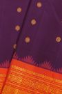 Gadwal Silk Dark Violet Saree