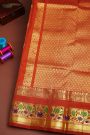 Venkatagiri Silk Orange And Red Saree