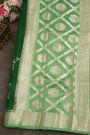 Matka Silk Bottle Green Saree