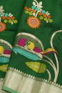Matka Silk Bottle Green Saree