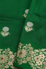 Matka Silk Bottle Green Saree