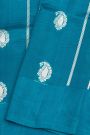 Matka Silk Teal Blue Saree