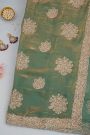 Designer Organza Green Saree