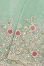 Designer Organza Mint Green Saree