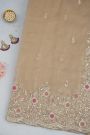 Designer Organza Peach Saree