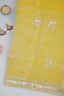 Designer Organza Yellow Saree